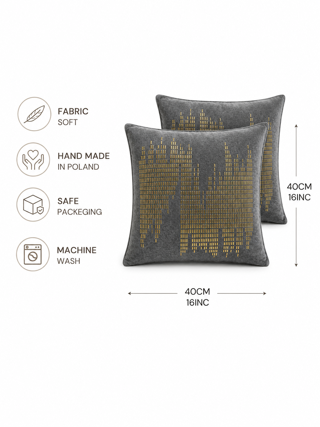 Gilded Skyline Velvet Cushion Set (Set of 2)