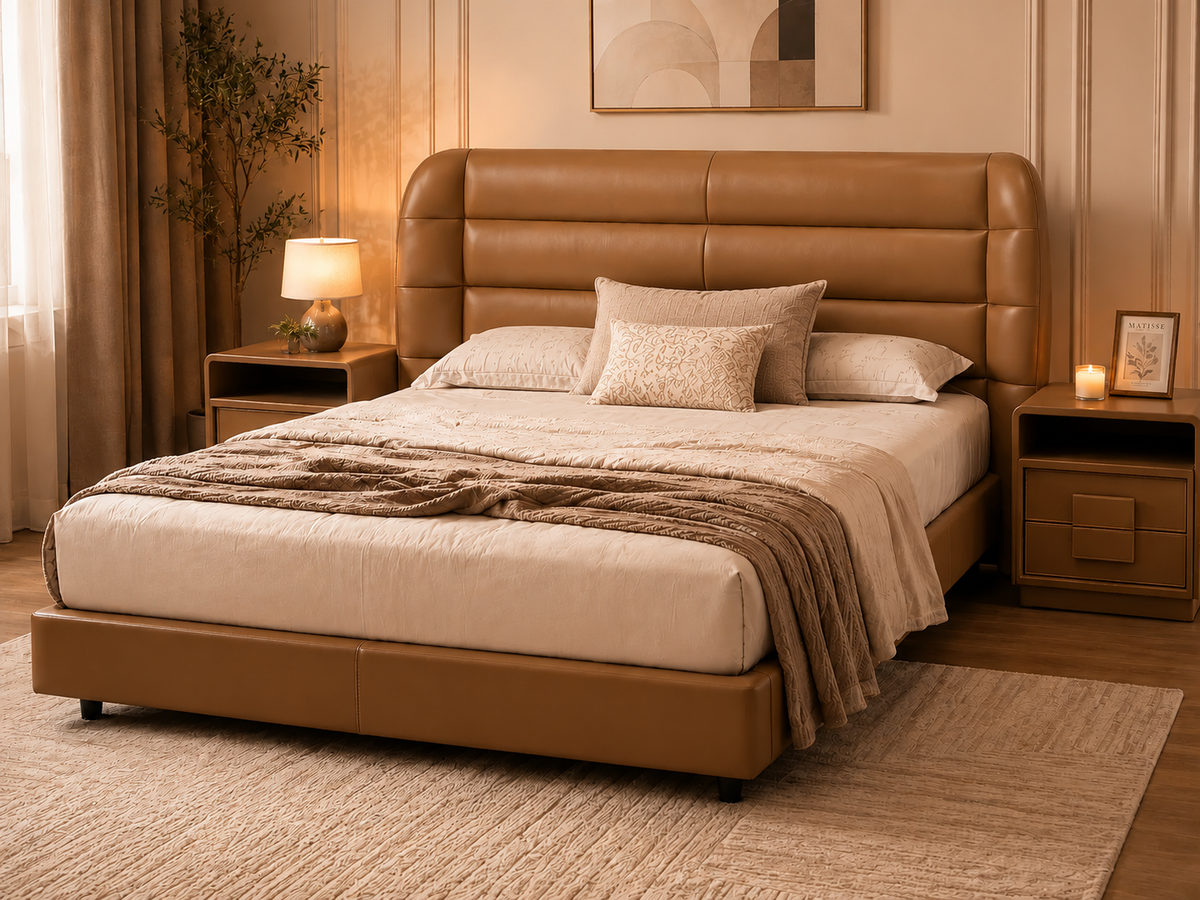 Silas Leather Bed
