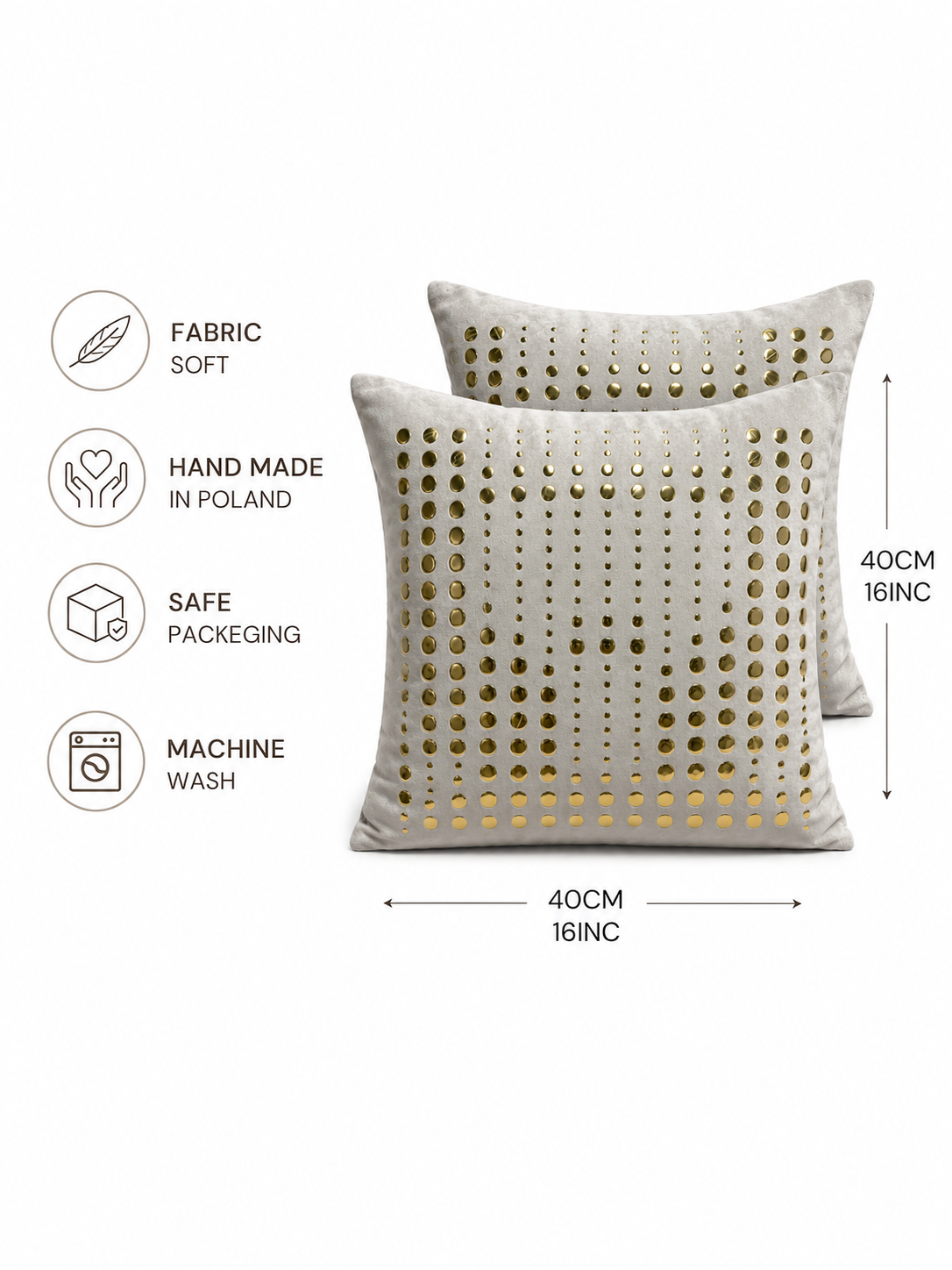 Celestial Stud Velvet Cushion Set (Set of 2)