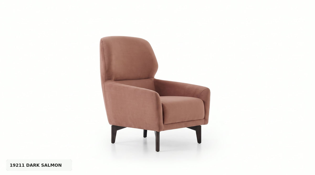 Hera Armchair by Enza Home - 19211 Dark Salmon - angled view