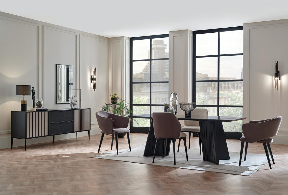 Riga Console by Enza Home in dining room setting