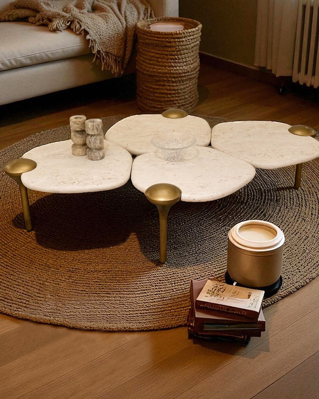 Luxury Centre Table Delhi Under ₹1 Lakh – Nested Marble & Glass 2026