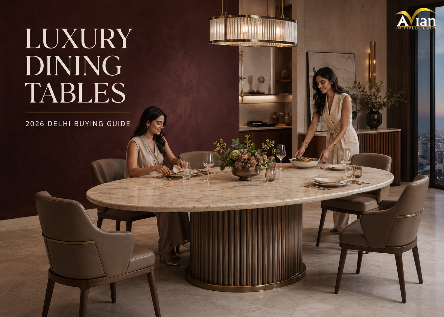 Best Luxury Dining Tables 2026: Marble, Travertine, Wood & Extendable Designs in Delhi