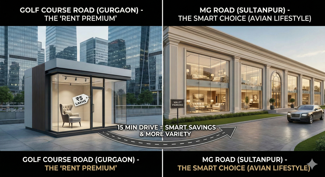 Luxury Furniture Market: Golf Course Road vs. MG Road (Sultanpur) – Where Should You Shop?