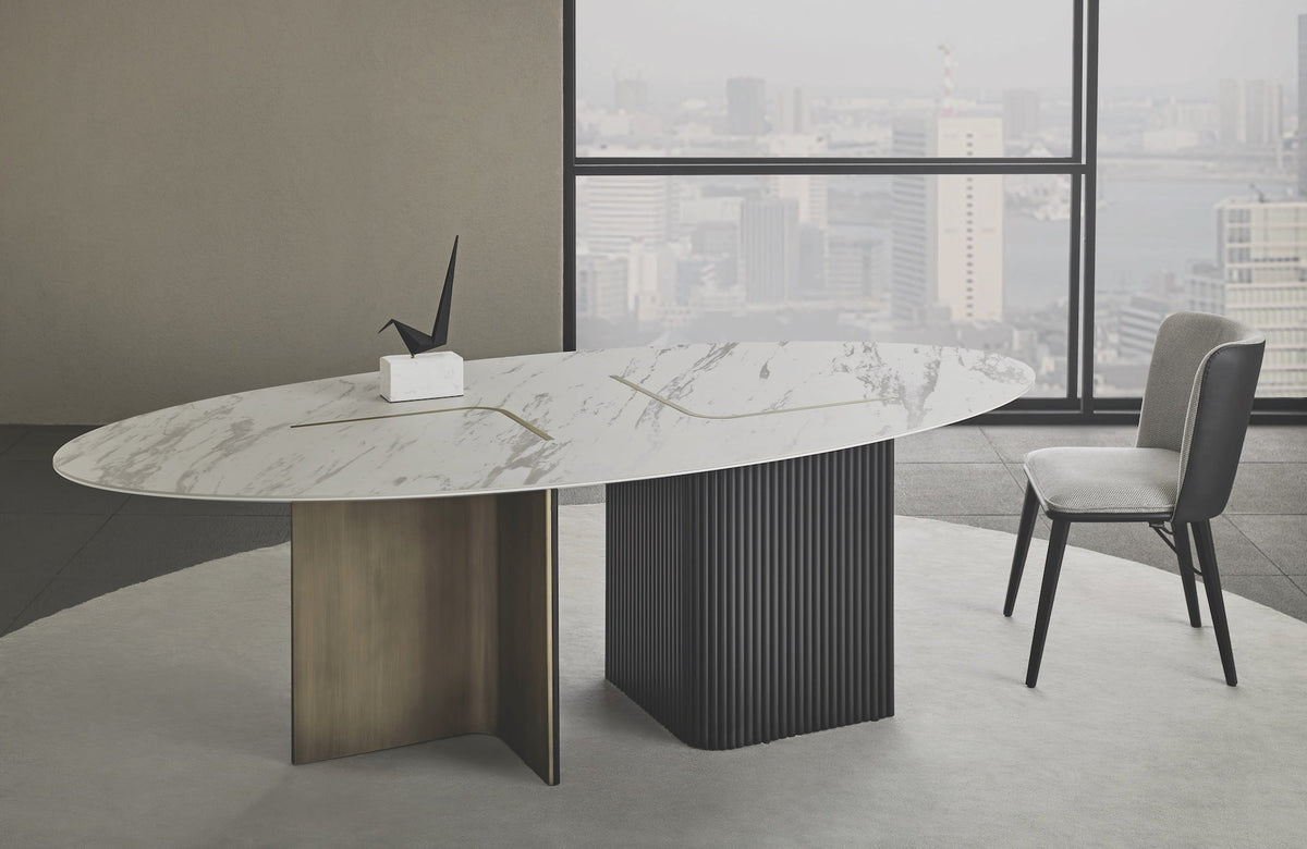 The Death of the Sharp Corner: Why the Oval Marble Dining Table is 2026’s Biggest Trend