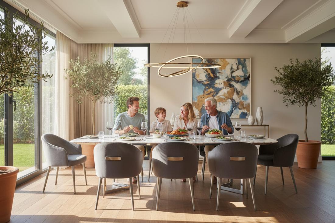 Luxury Dining Chairs Delhi Under ₹2 Lakh – Brown Leather & Upholstered Sets 2026