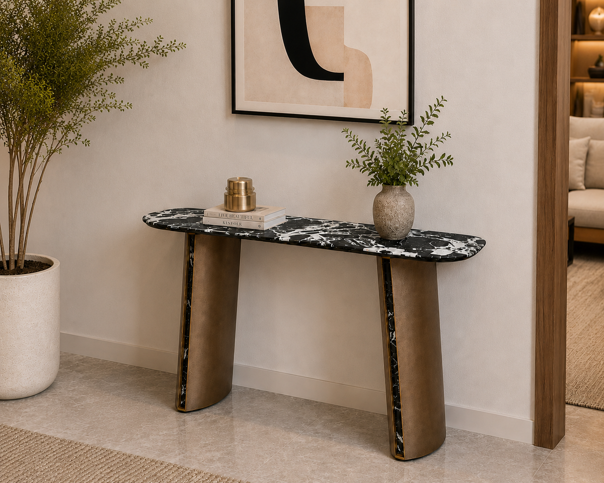 luxury console table styling guide for entryway foyer and living room by Avian Lifestyle Delhi NCR