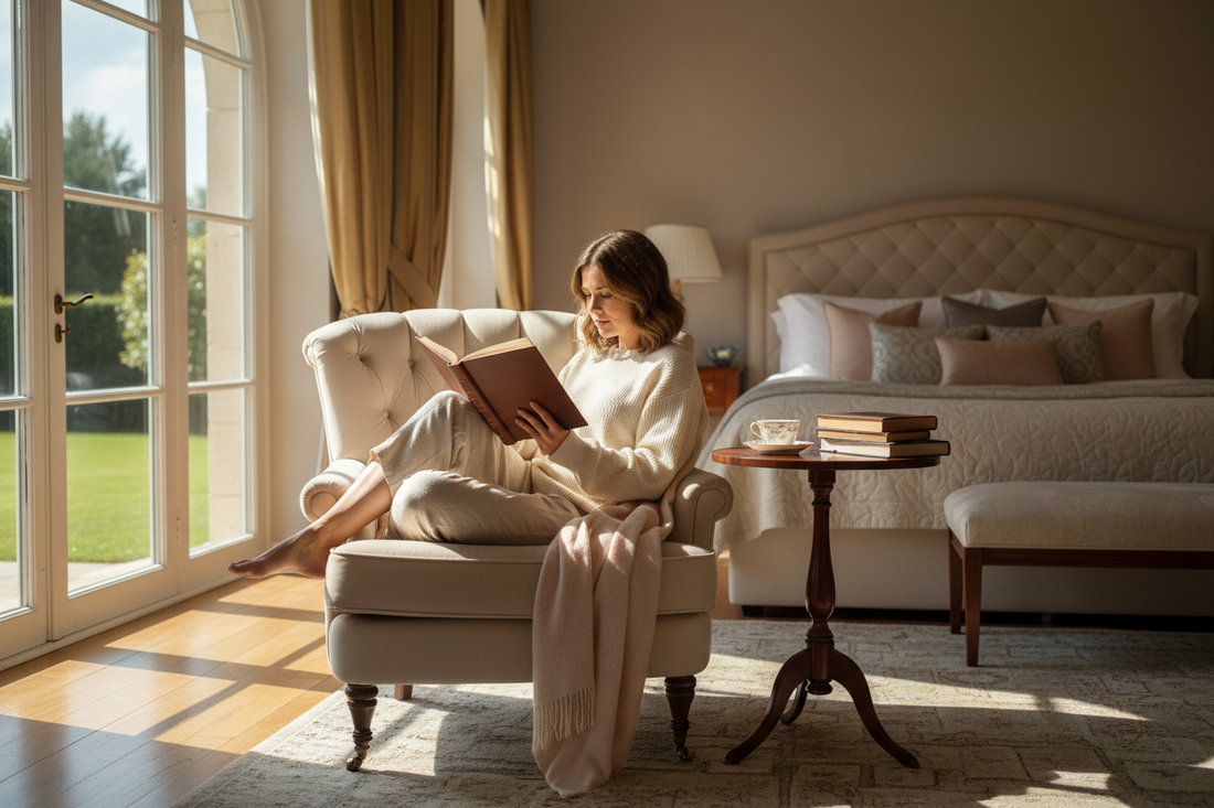 Luxury Bedroom Chair Delhi Under ₹1 Lakh – Brown Leather & Accent Designs 2026