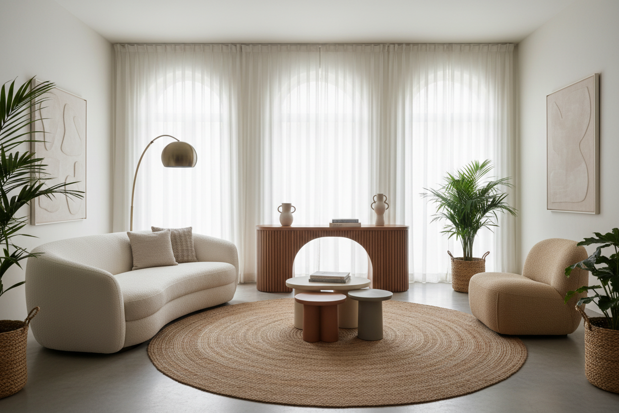 Curved Furniture Trends Gurgaon 2025 | Avian Lifestyle Enza Home Designs