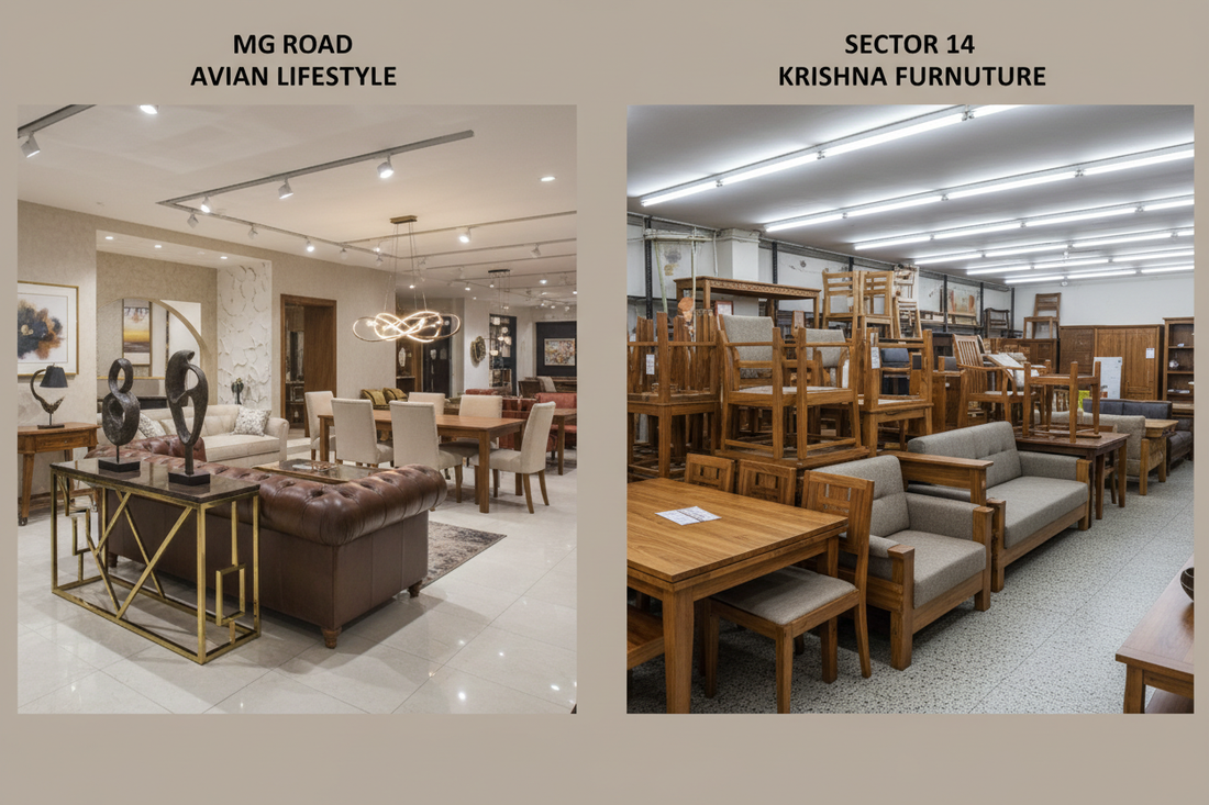 Best Furniture Markets Gurgaon 2025 MG Road Sector 14 DLF Phase | Avian Lifestyle Imported Guide