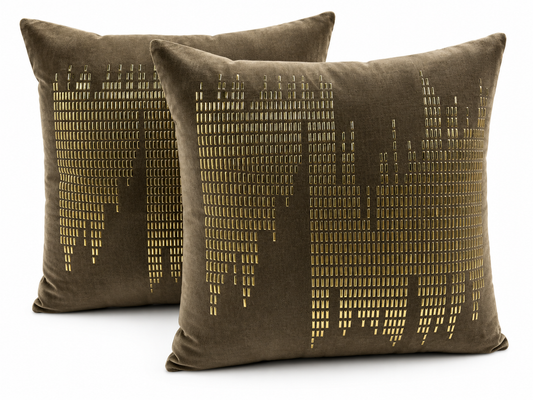 Golden Meridian Velvet Cushion Set (Set of 2)