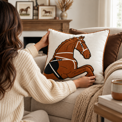 Cheval Equestrian Velvet Cushion