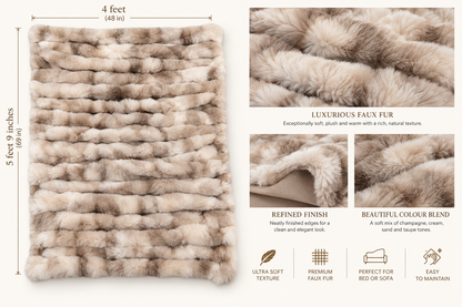 Aurelle Champagne Faux Fur Throw