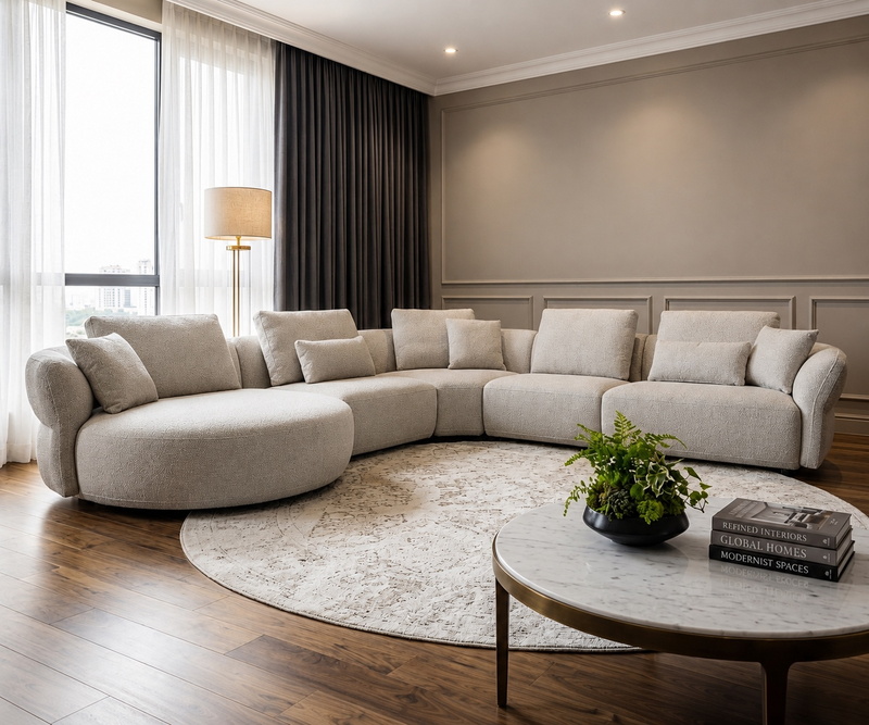 Bouclé and textured weave sofas