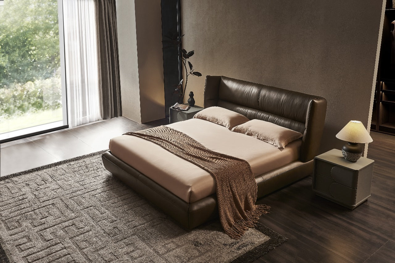 Luxury upholstered bed available at Avian Lifestyle showroom