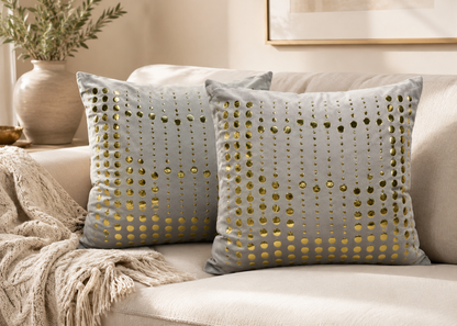 Celestial Stud Velvet Cushion Set (Set of 2)