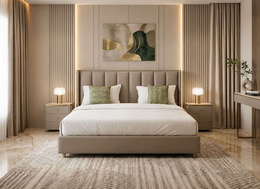 Alba Hand-Knit Leather Bed
