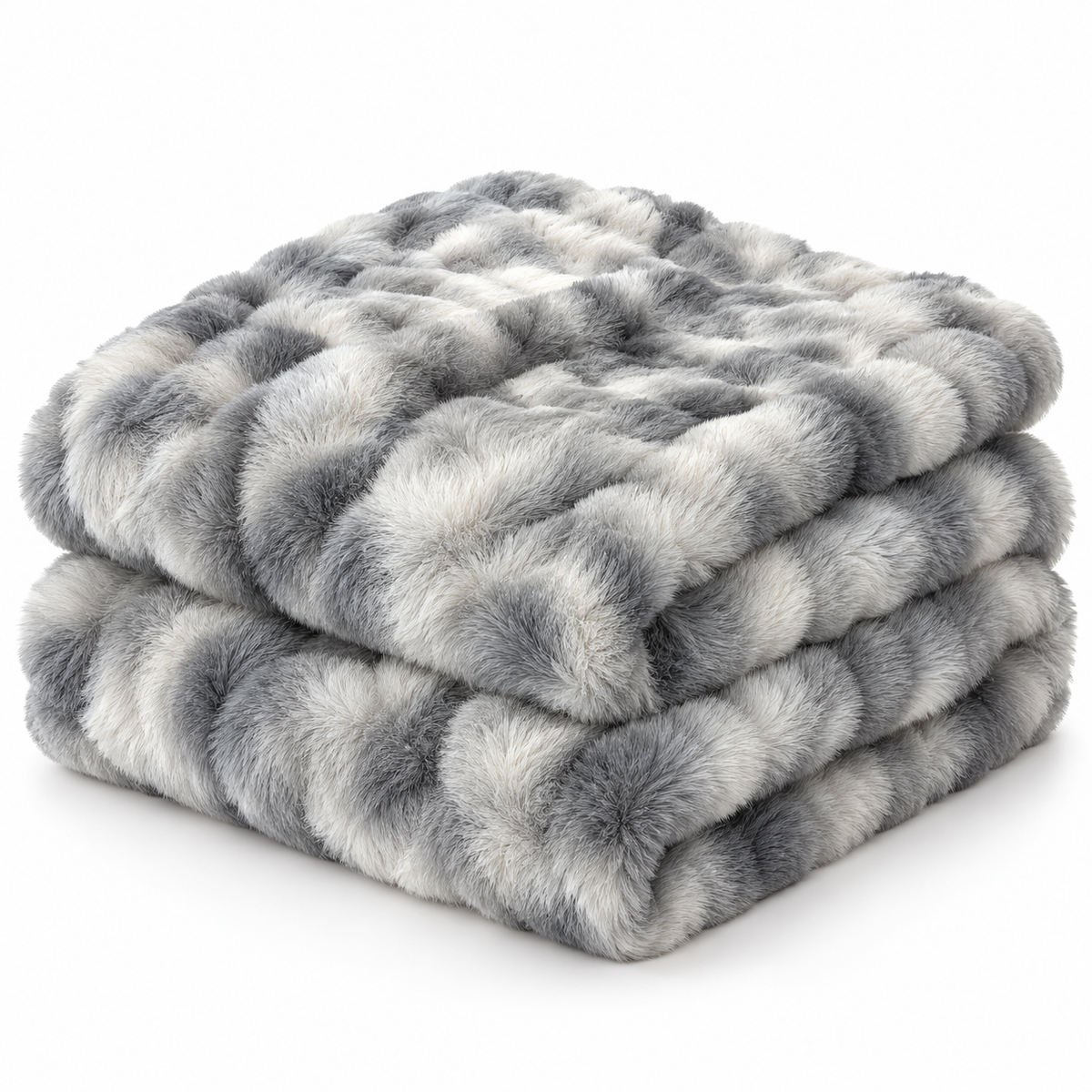 Serein Silver Faux Fur Throw.