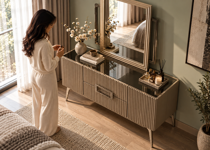 Aurelia Fluted Dresser & Mirror
