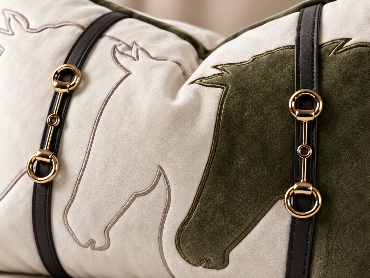 Loxley Embroidered Equestrian Cushion