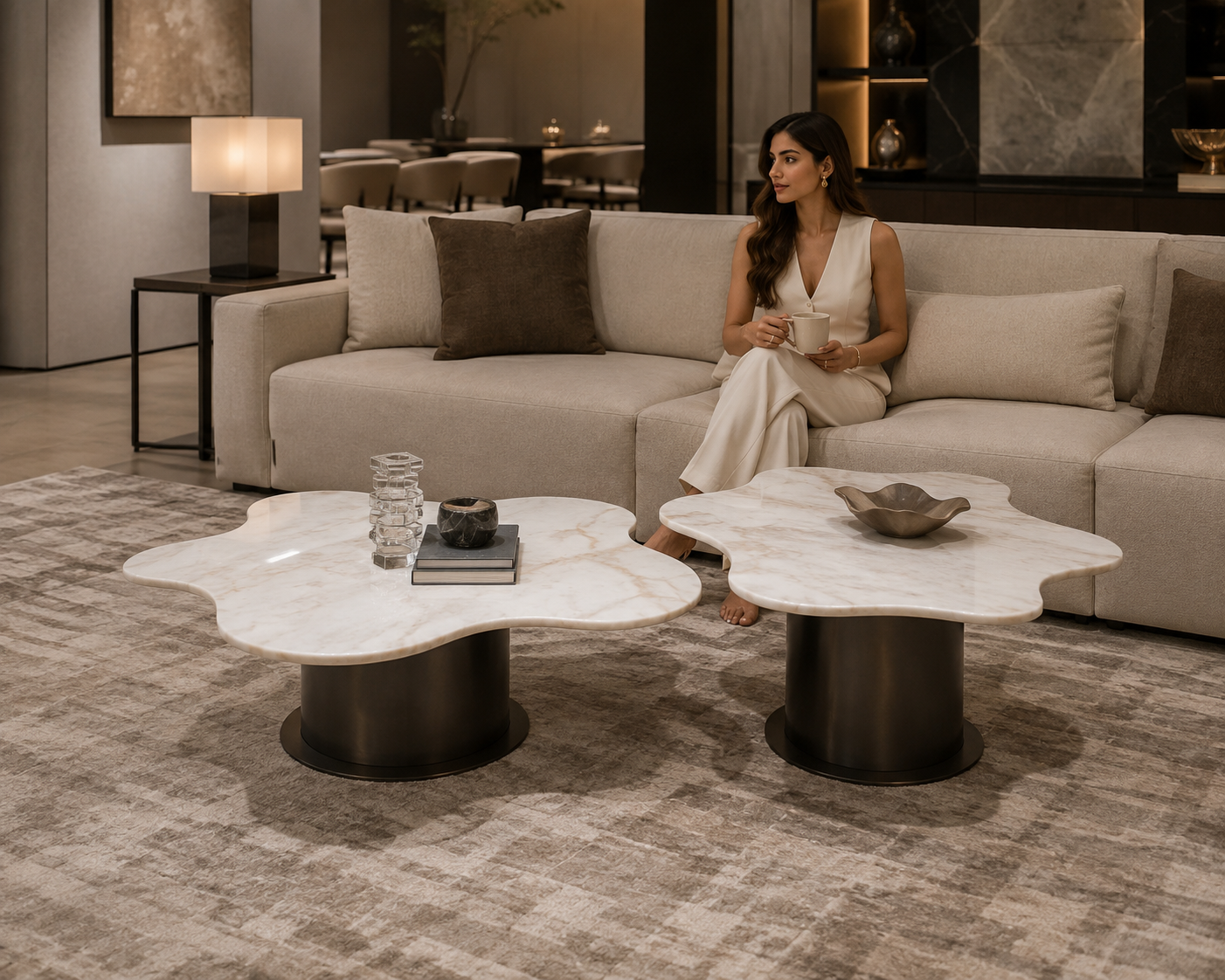 Bloom Marble Centre Table Set