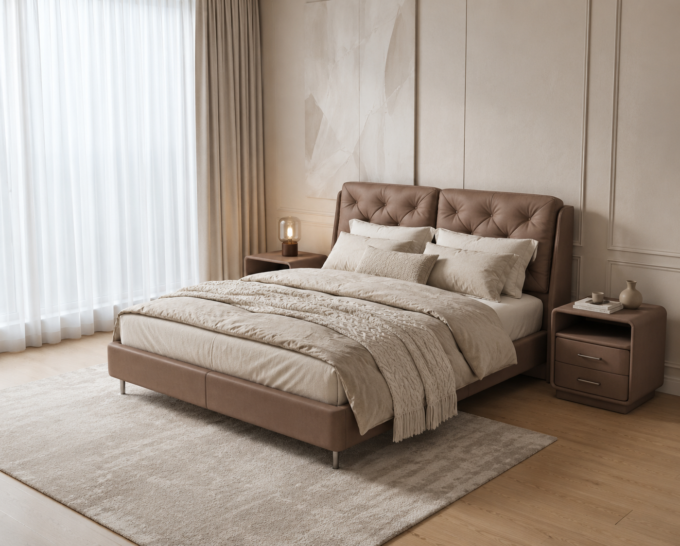 Aura Leather Bed
