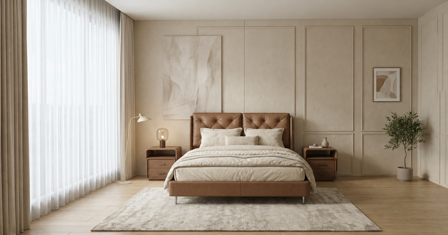 Aura Leather Bed