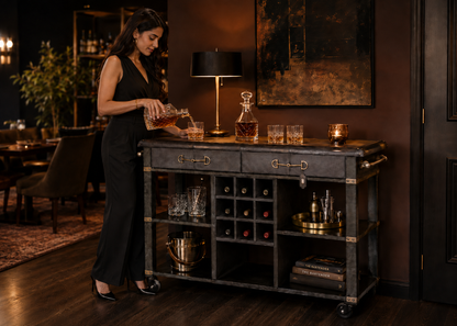 The Mercer Leather Bar Trolley