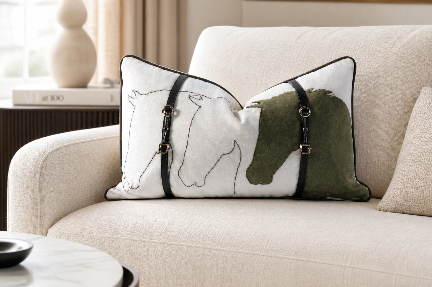Loxley Embroidered Equestrian Cushion