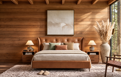 Alba Hand-Knit Leather Bed