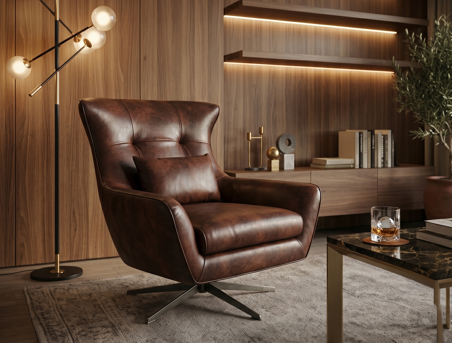 Manchester Leather Swivel Chair