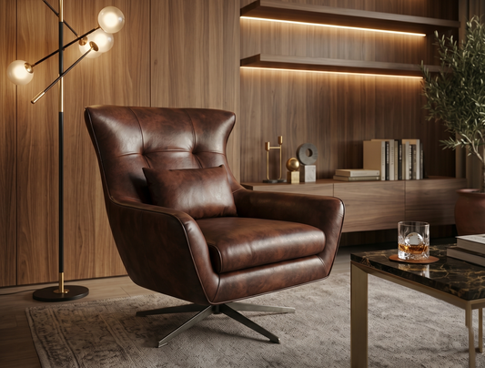 Manchester Leather Swivel Chair