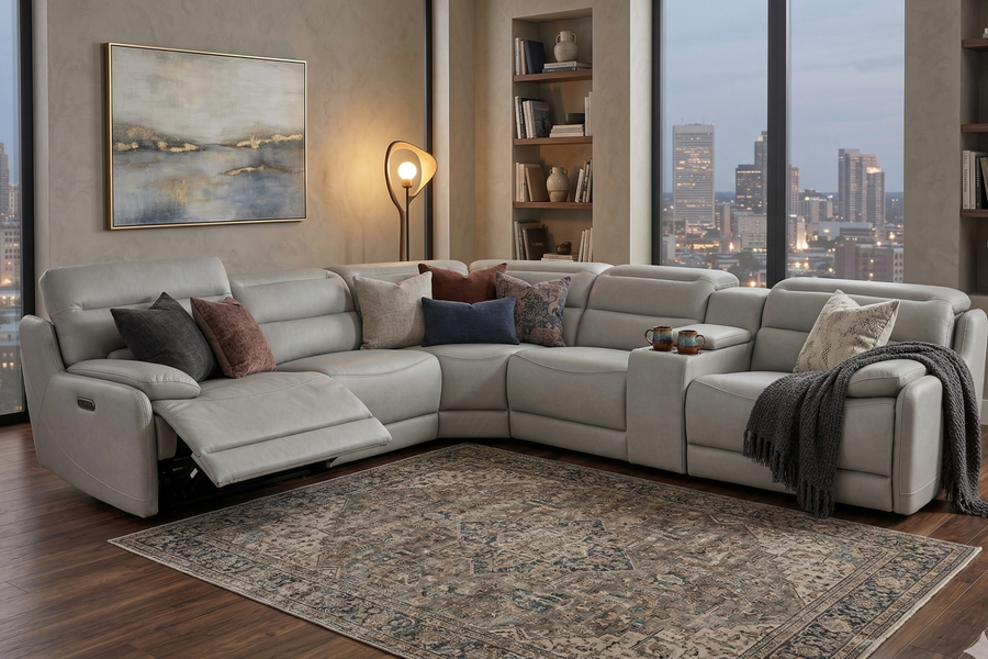 Skyline Leather Reclining Sectional