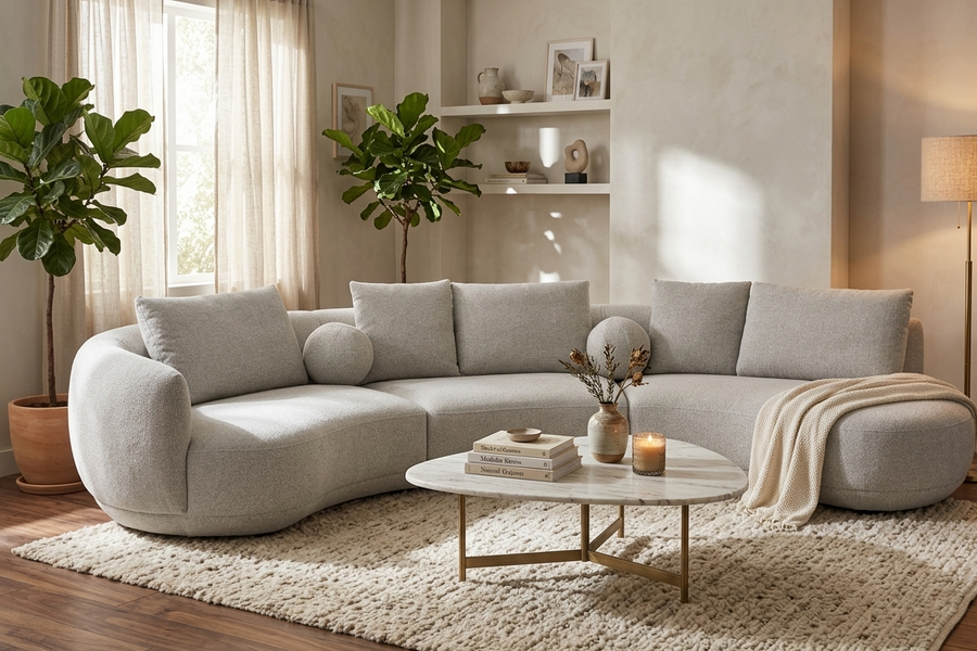 Crescent Curved Sofa