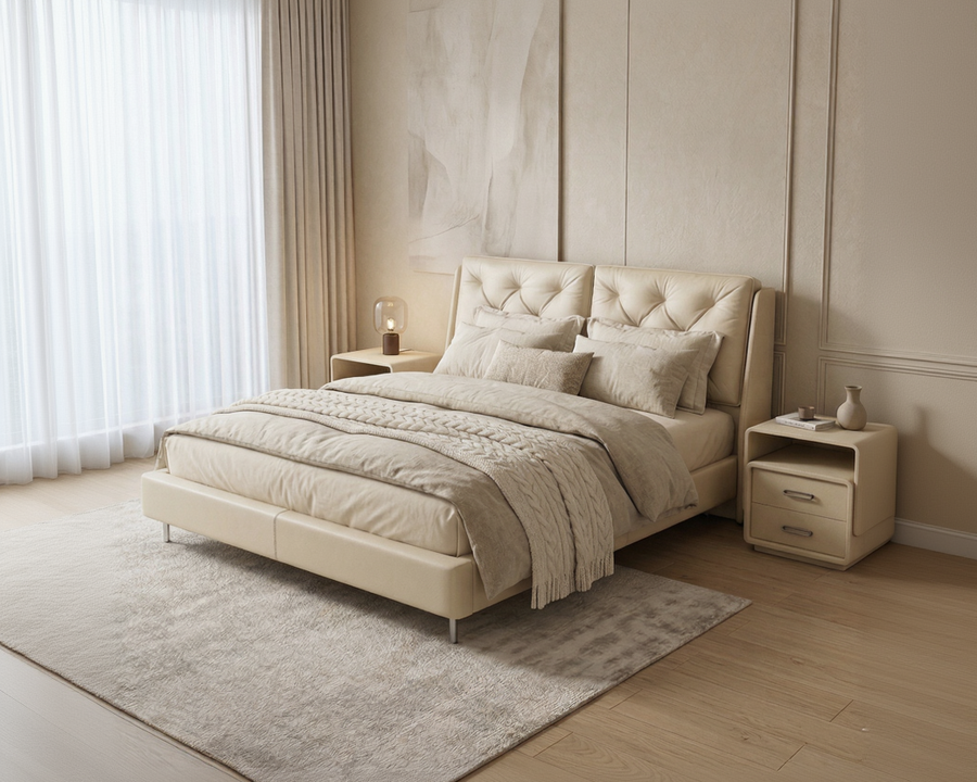Aura Leather Bed