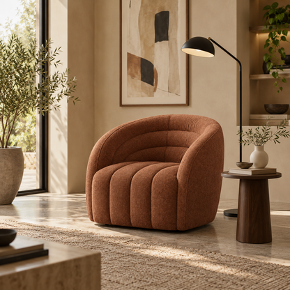 Sorrento 360° Swivel Armchair – Terracotta