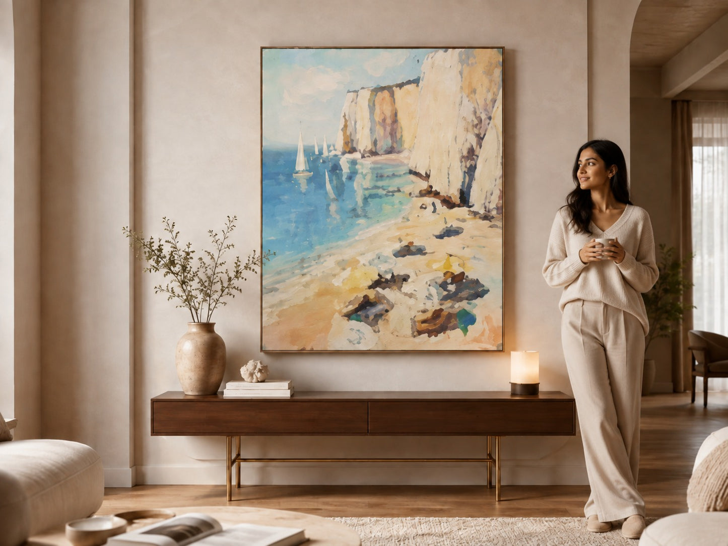 Cliffside Reverie Coastal Canvas