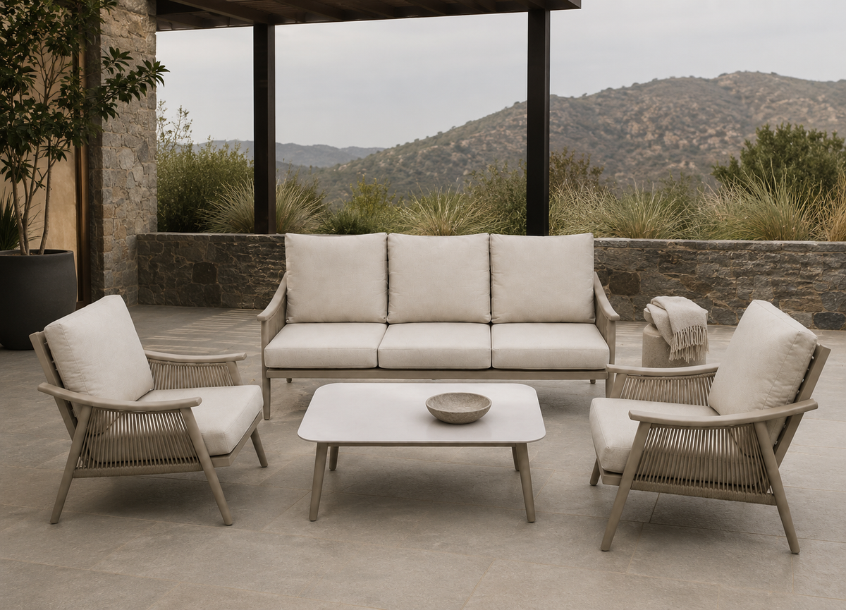 Allu Rope Lounge Set in the Aravalli Stone Courtyard