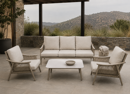 Allu Rope Lounge Set in the Aravalli Stone Courtyard