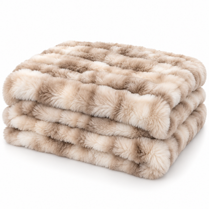 Aurelle Champagne Faux Fur Throw