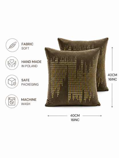 Golden Meridian Velvet Cushion Set (Set of 2)
