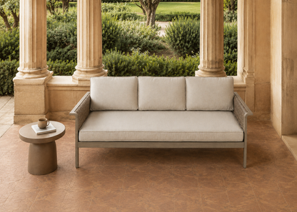 Beetel 3+2 Sofa top front view in the Lodhi Garden Veranda