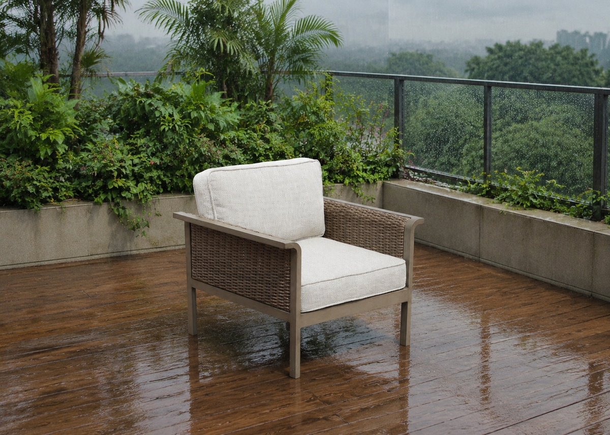 Beetel Chair in the Delhi Monsoon Balcony