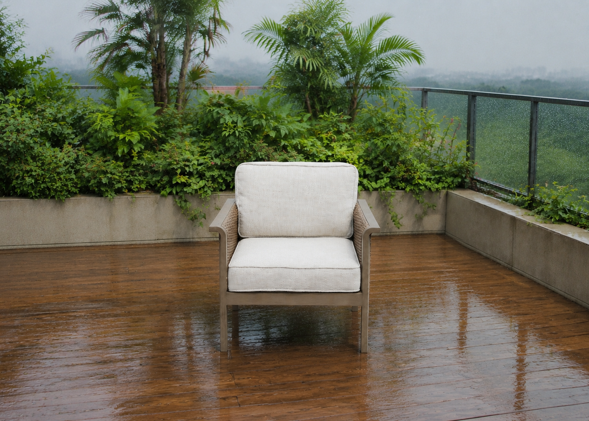 Beetel Chair top front view in the Delhi Monsoon Balcony