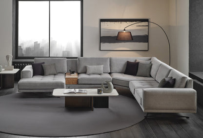 Bold grey chenille modular sectional sofa by Enza Home - alternate angle