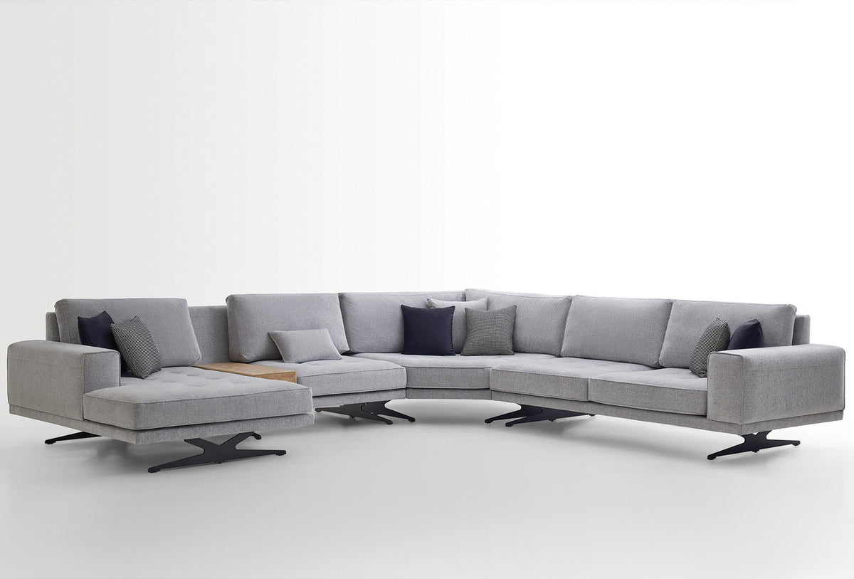 Bold modular sectional sofa by Enza Home - official grey chenille image