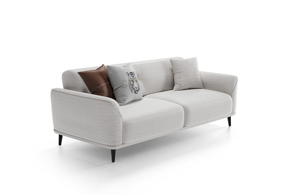 Cante cream 2-seater sofa, angled view on white background