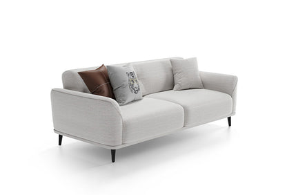 Cante cream 2-seater sofa, angled view on white background
