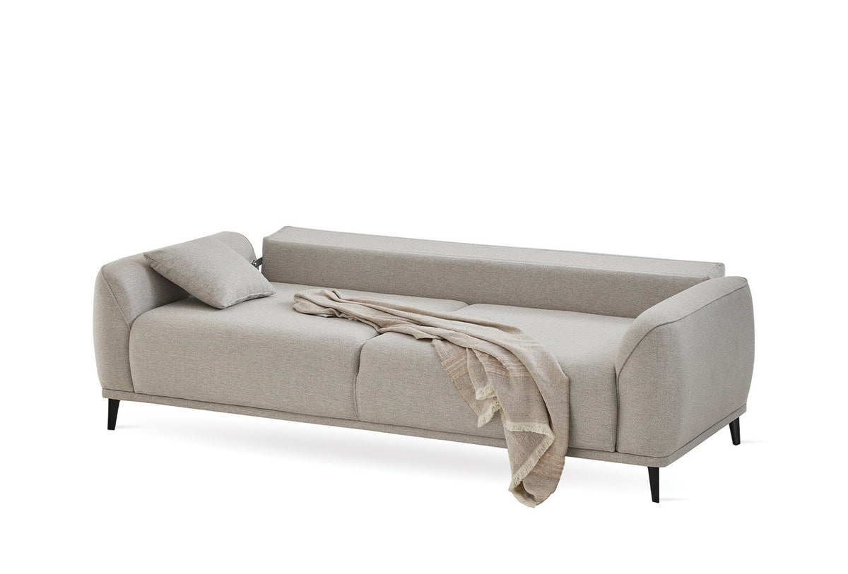 Cante 3-seater sofa-bed with rotating backrest opened