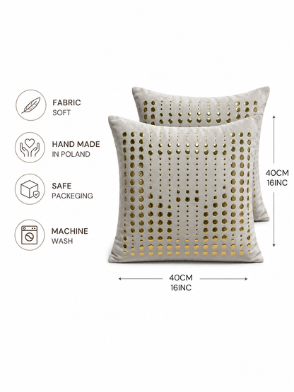 Celestial Stud Velvet Cushion Set (Set of 2)